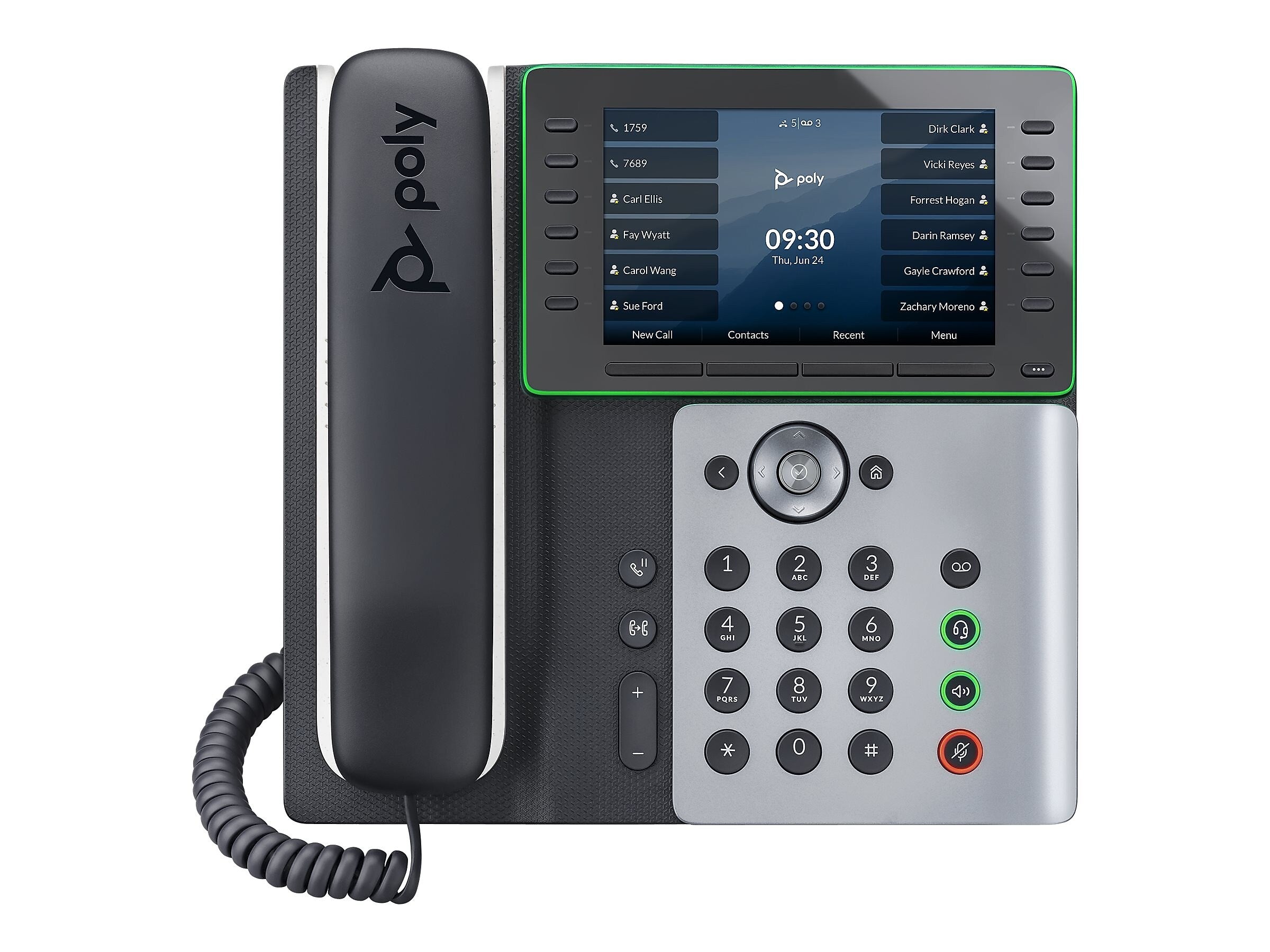 Poly Edge E550 VOIP Phone, Black/Silver (82M91AA)