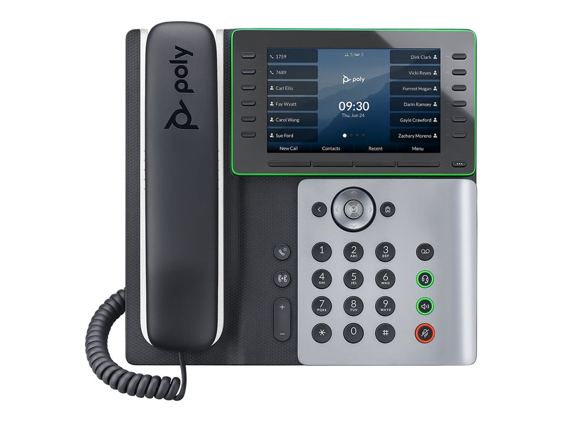 Poly Edge E550 VOIP Phone, Black/Silver (82M91AA)