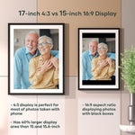 Cozyla 17" WiFi Digital Picture Frame, Gray/White (CD-3M341F)