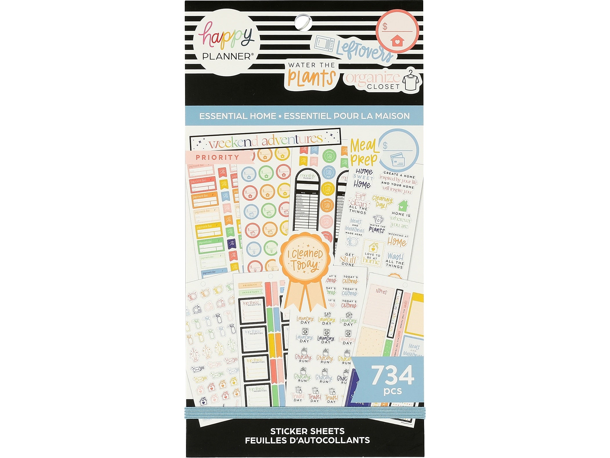 The Happy Planner Essentials Home Classic Stickers, Assorted Colors, 734/Pack (SVP130-149)