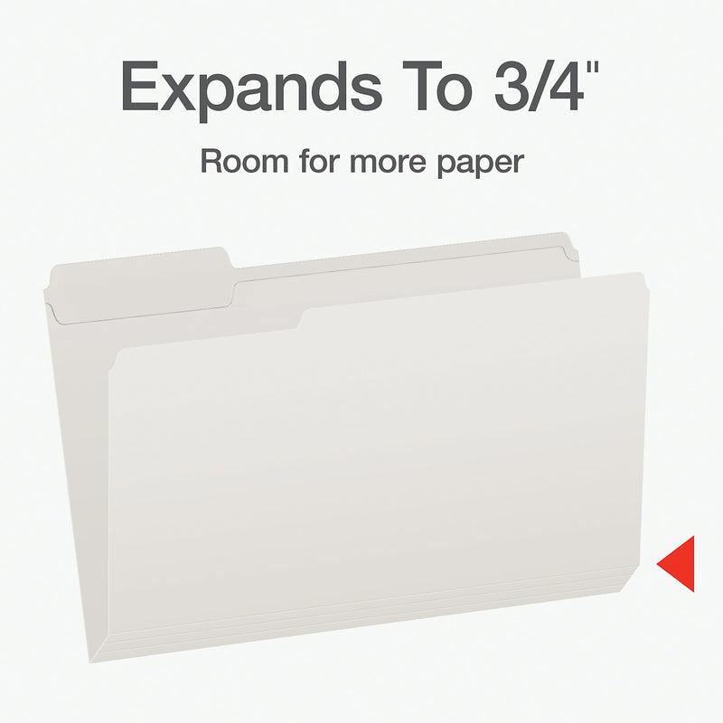 Pendaflex Heavy Duty File Folder, 1/3-Cut Tab, Assorted, Legal Size, White, 100/Box (1007034)