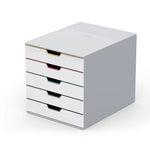 Durable Varicolor Stackable Storage Drawer, 5 Drawers, Plastic, Multicolored (762527)