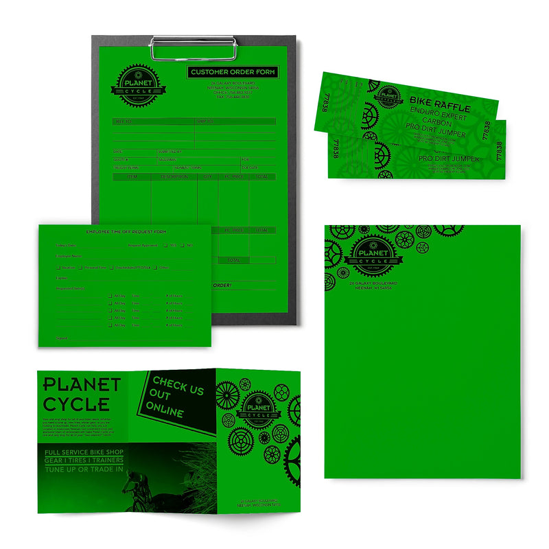 Astrobrights 8.5" x 11" Color Multipurpose Paper, 24 lbs., Gamma Green, 500 Sheets/Ream, 10/Ream (22541/21548CT)
