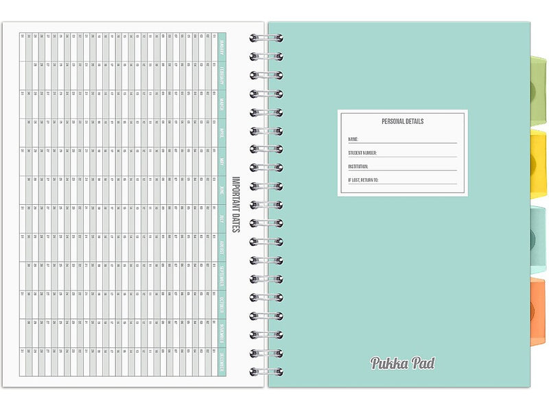 Pukka Pad B5 Study Book Customizable Notebook, 7.09" x 9.6", 120 Sheets, Gray/Silver (9824-STU)