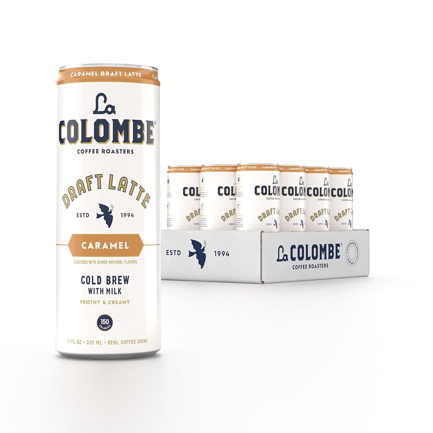 La Colombe Draft Caramel Latte Caffeinated Cold Brew Coffee, Medium Roast, 11 oz., 12/Carton (PPPURC1216)