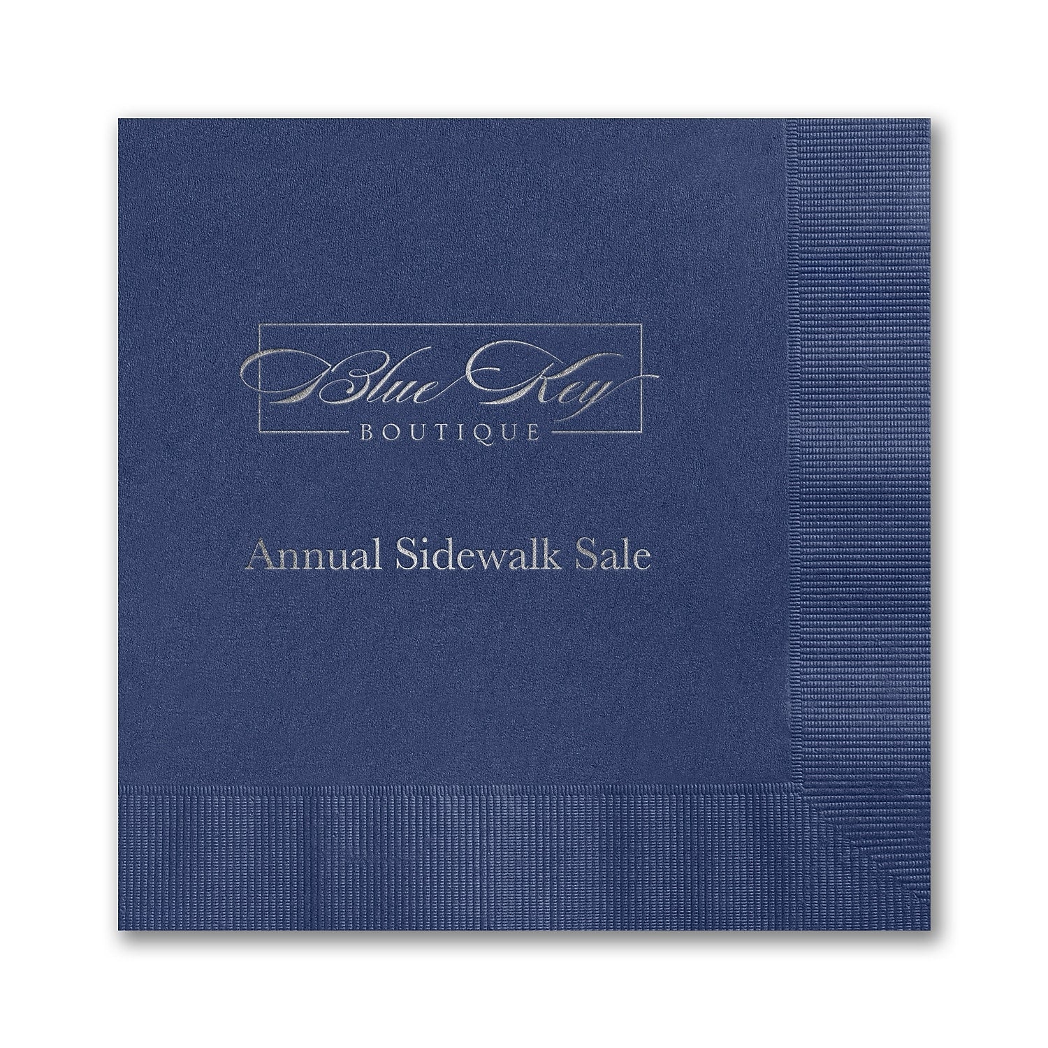 Navy Beverage Napkin - Foil Imprint, 100/BX