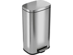 HLS Commercial Stainless Steel Step Trash Can with Hinged Lid, 8-Gallon, Silver (HLSS08R)