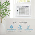 Keystone 12,000 BTU Window-Mounted Air Conditioner with Follow Me LCD Remote Control, White (KSTAW12CE)