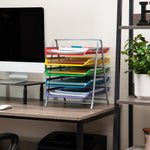 Mind Reader 5-Compartment Metal Desk Tray, Multicolor (5TPAPER-ASST)
