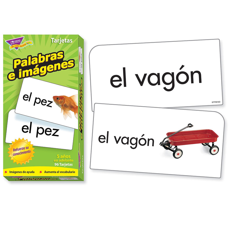 Trend Enterprises Palabras e imágenes (SP) Skill Drill Flash Cards, 96 Cards/Pack, 3 Packs/Bundle (T-53006-3)