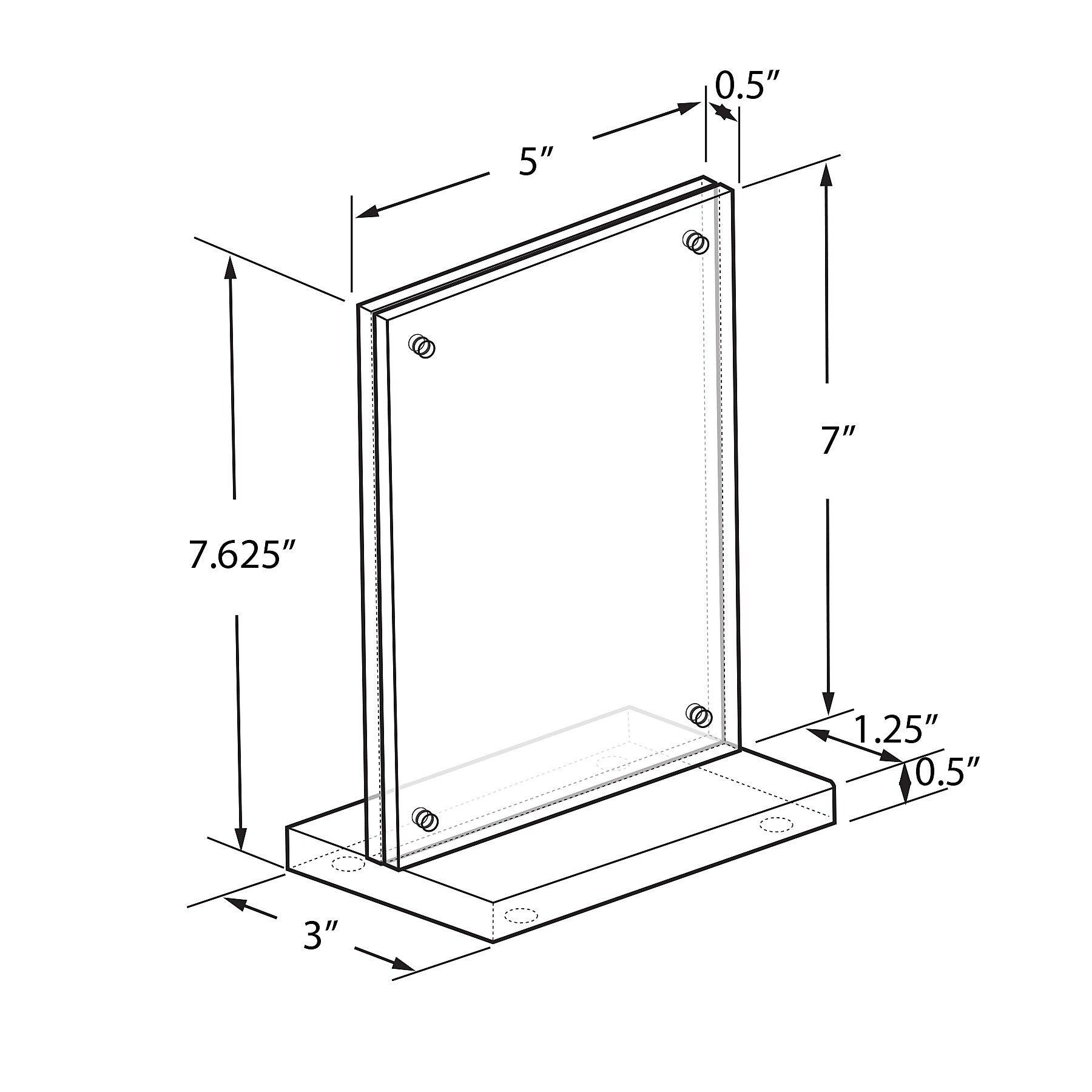 Azar Literature Holder, 5" x 7.625", Vertical, Table Top, Clear, Acrylic (104774)