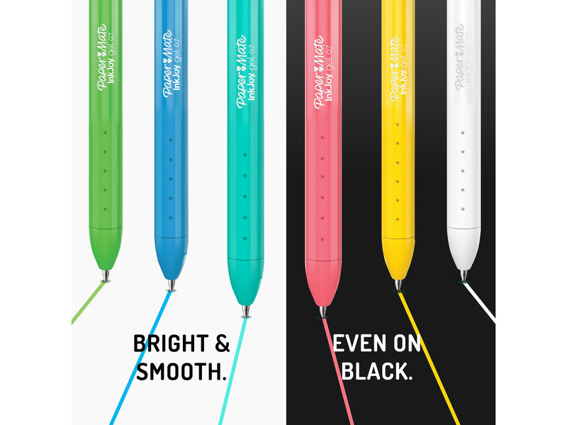 Paper Mate InkJoy Retractable Gel Pen, Medium Point, 0.7mm, Assorted Colors, 6/Pack (2173765)
