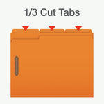 Pendaflex Heavy Duty File Folder, 1-Tab, Assorted, Letter Size, Orange, 50/Box (1007029)