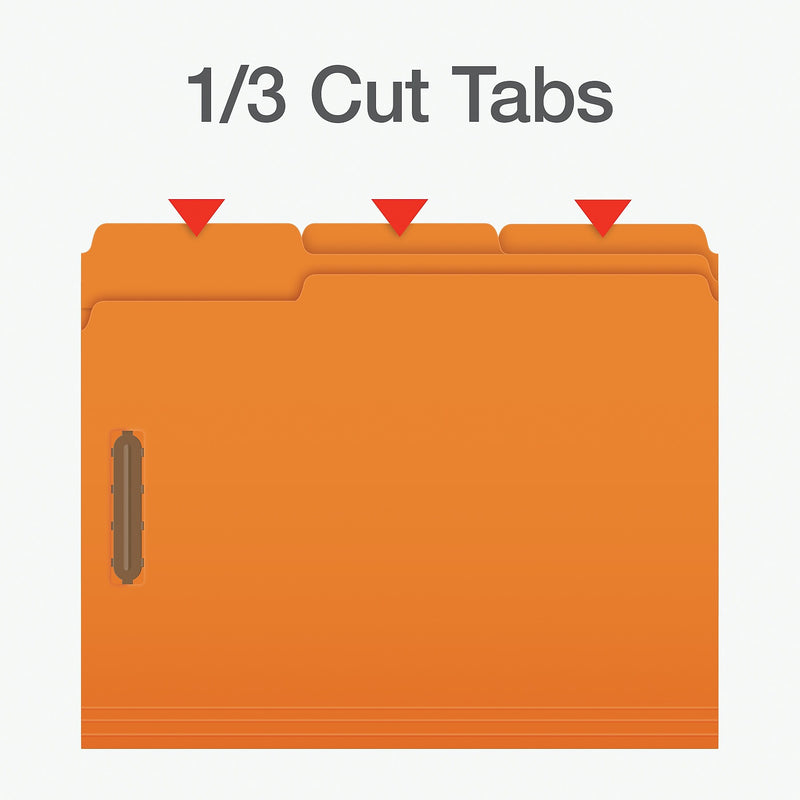 Pendaflex Heavy Duty File Folder, 1-Tab, Assorted, Letter Size, Orange, 50/Box (1007029)