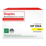 Staples Remanufactured Yellow Standard Yield Toner Cartridge Replacement for HP 130A (TRCF352ADS/STCF352ADS)