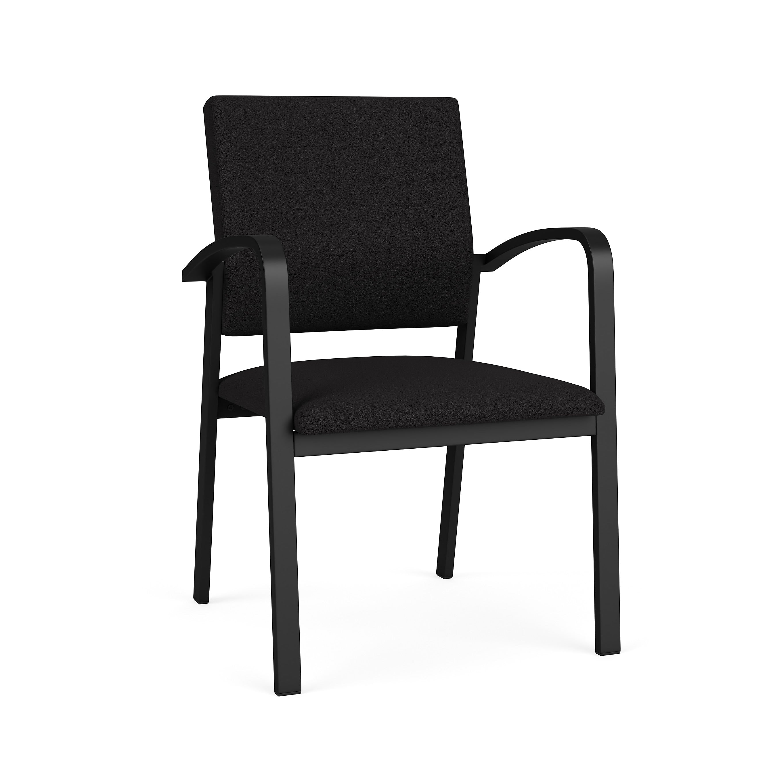 Lesro Newport Fabric Guest Chair, Open House Black/Black (NP1101.SBK-01OHBK)