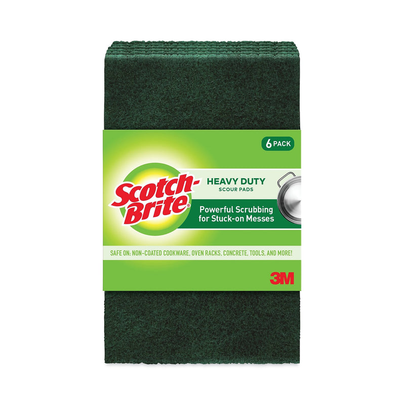 Scotch-Brite Heavy-Duty Scouring Pad, 3.8 x 6, Green, 5/Carton (MMM2265)