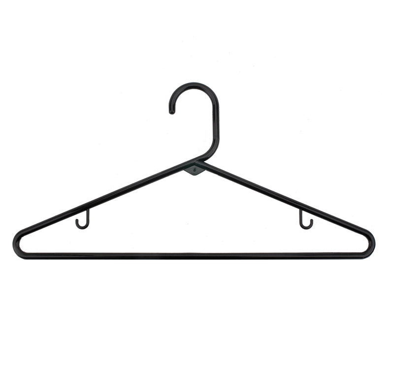 Nahanco Plastic Clothes Hangers, Black, 24/Pack (TBBHU)