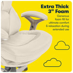 Serta Claremont Ergonomic Faux Leather Swivel Executive Chair with Back in Motion Technology, Ivory (44186C)