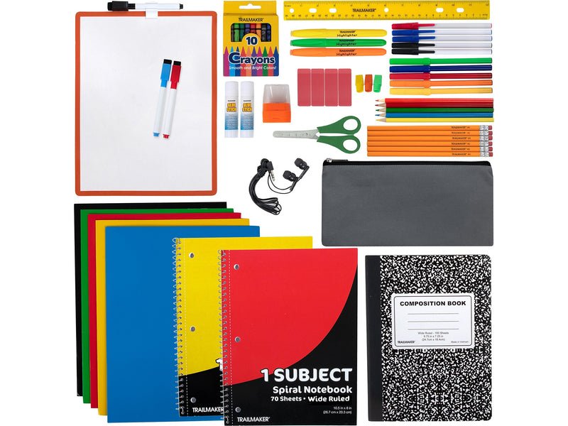 Trailmaker 60-Piece School Supply Kit, Assorted Colors (SS8888)