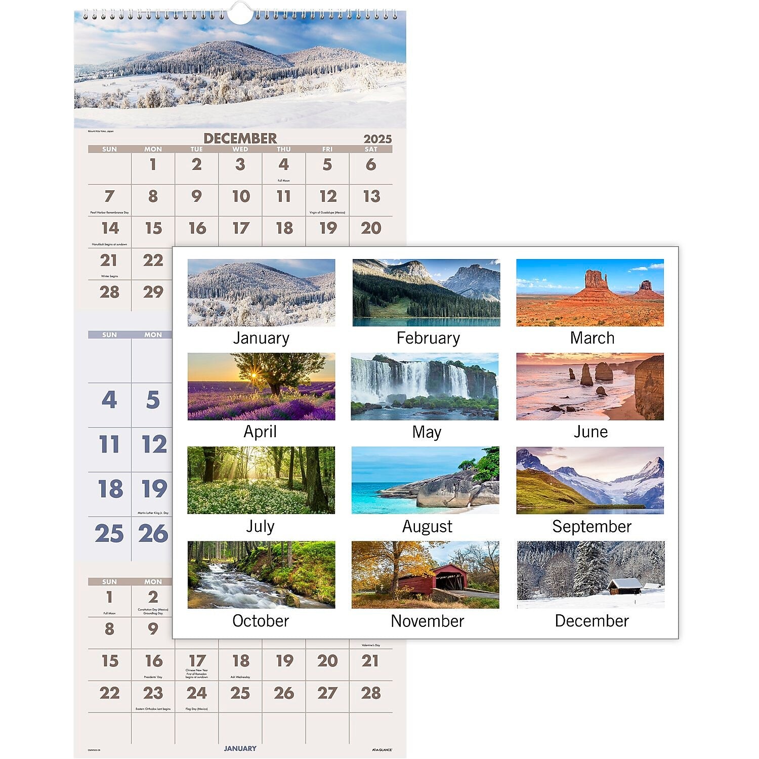 2026 AT-A-GLANCE Scenic 12" x 27" Three-Month Wall Calendar (DMW503-28-26)