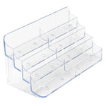 Deflect-O 8-Compartment Business Card Desktop Holder, 400-Card Capacity, Clear (70801)