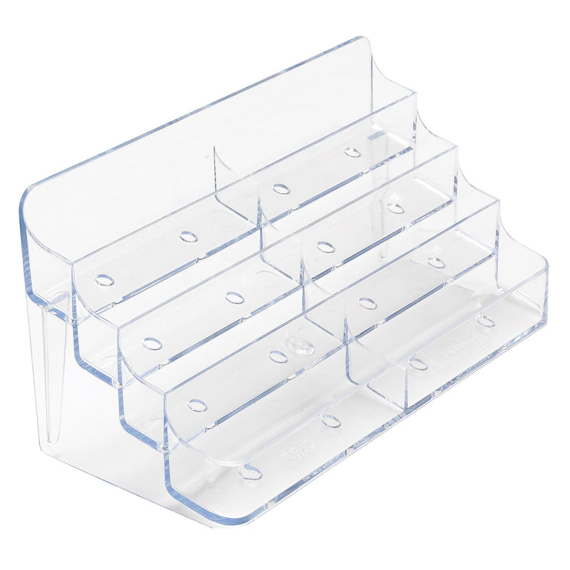Deflect-O 8-Compartment Business Card Desktop Holder, 400-Card Capacity, Clear (70801)
