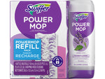 Swiffer PowerMop 5.3" Mopping Pad and Floor Cleaning Solution Kit, White/Purple (09117)