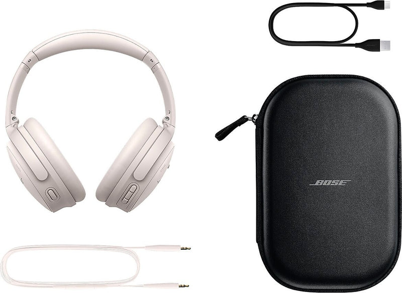 Bose QuietComfort Wireless Active Noise Cancelling Over-the-Ear Headphones, White Smoke (884367-0200)
