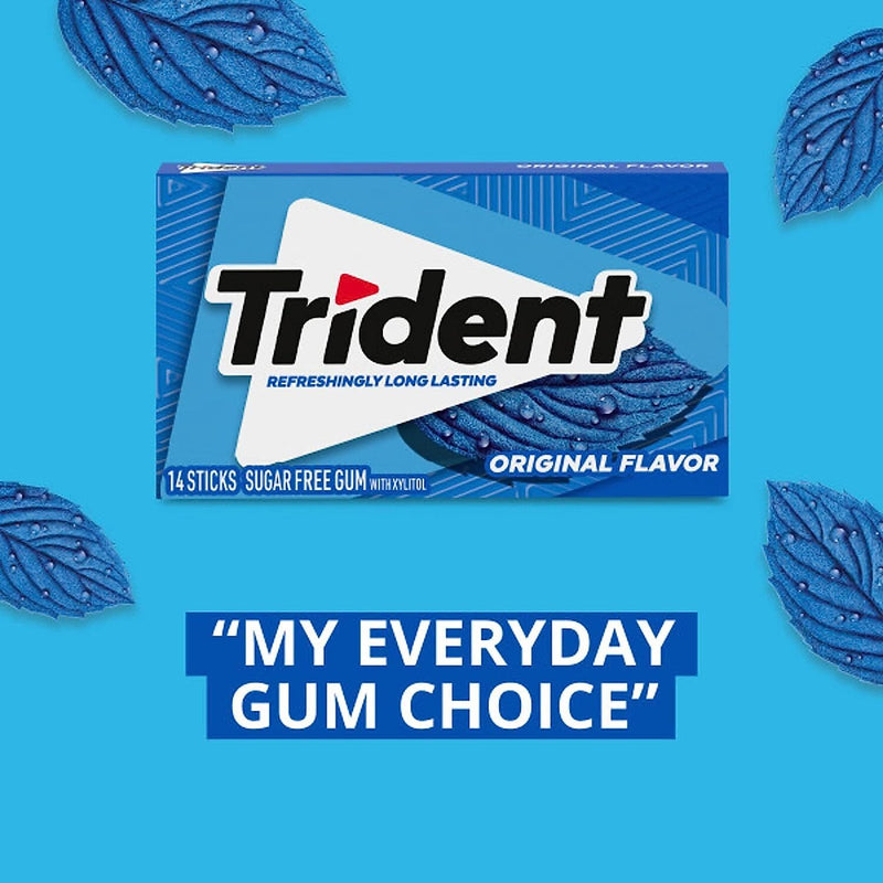 Trident Original Gum, 14 Pieces/Pack, 12/Packs (VAM05020)