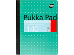 Pukka Pad Metallic Composition Notebook, 7.5" x 9.75", College-Ruled, 70 Sheets, Green, 4/Pack (8796-MET)