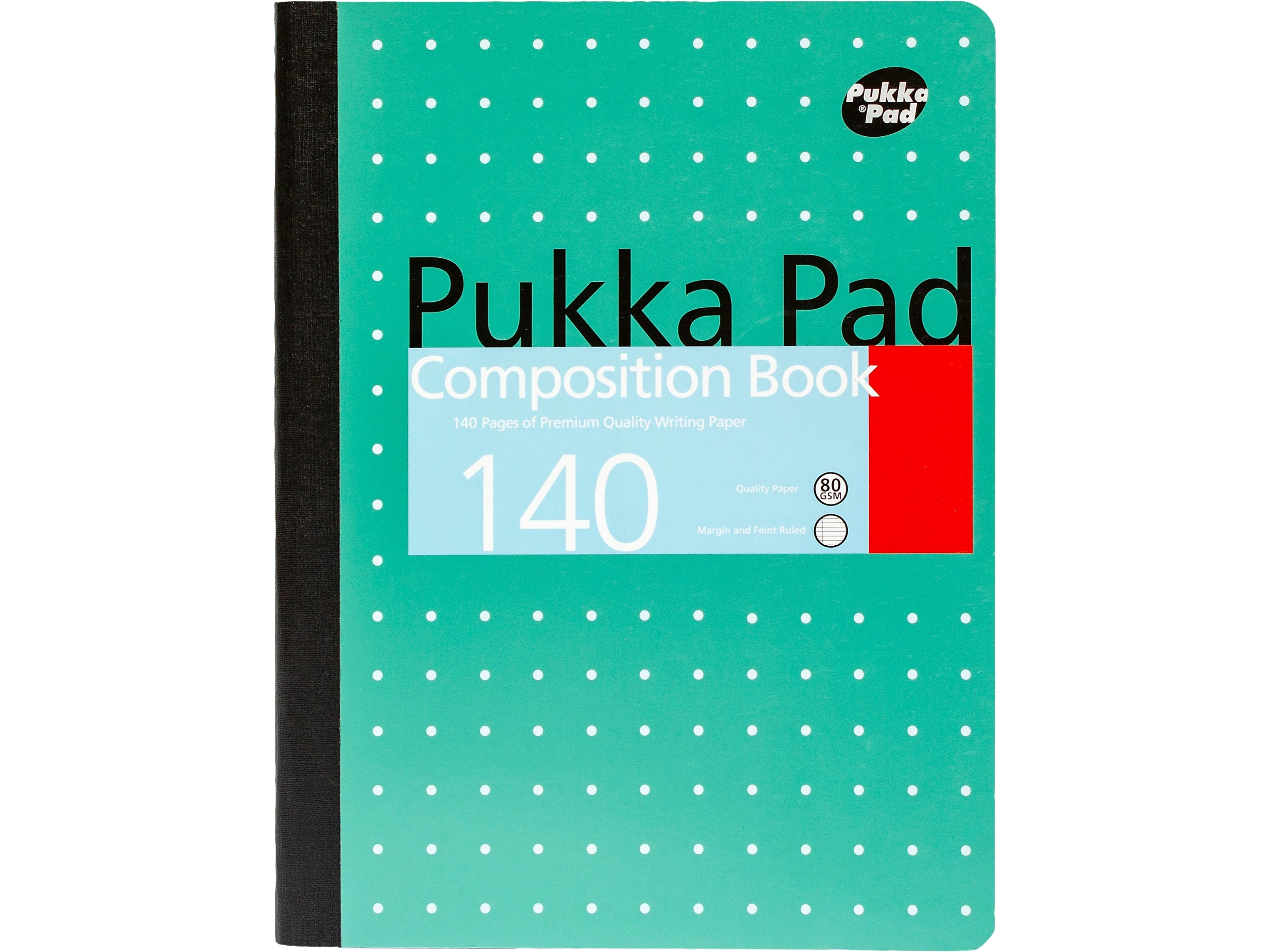 Pukka Pad Metallic Composition Notebook, 7.5" x 9.75", College-Ruled, 70 Sheets, Green, 4/Pack (8796-MET)