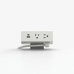HON Dean Power Modules with Worksurface Clamp, USB A+C Ports, Straight Cord, Snow Paint