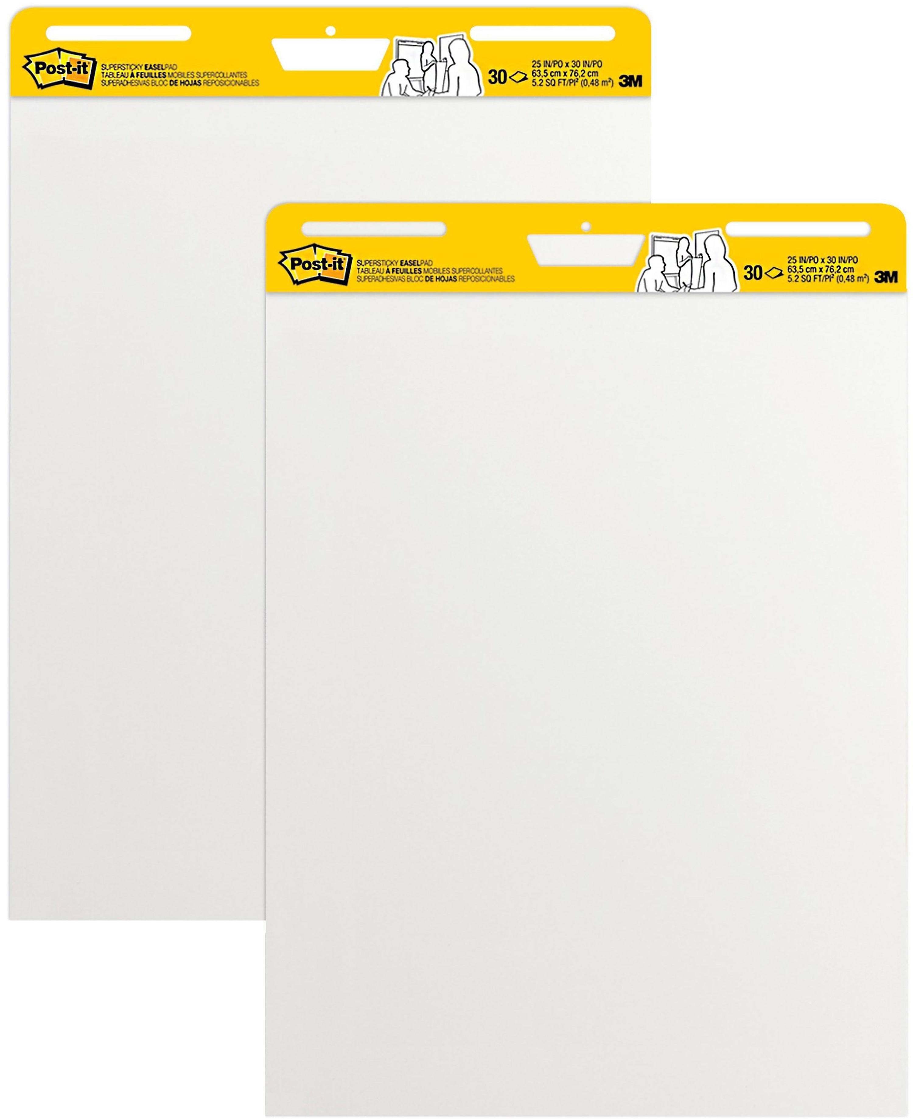 Post-it Super Sticky Easel Pad, 25" x 34", 30 Sheets/Pad, 2 Pads/Pack (559)