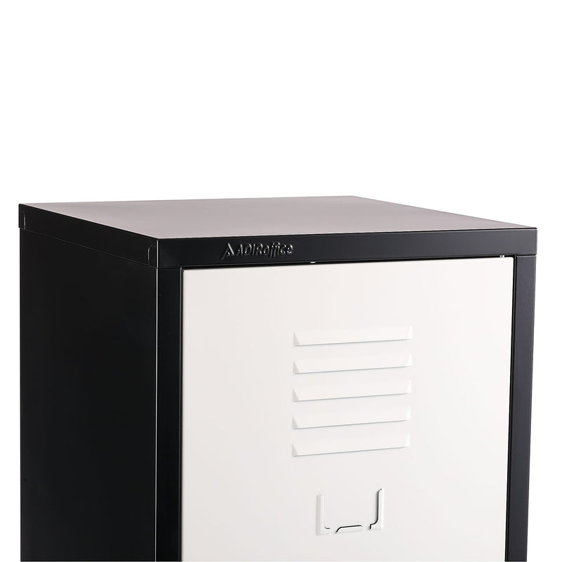 AdirOffice 48" Single Tier Black and White Storage Locker (ADI629-01-B-W)