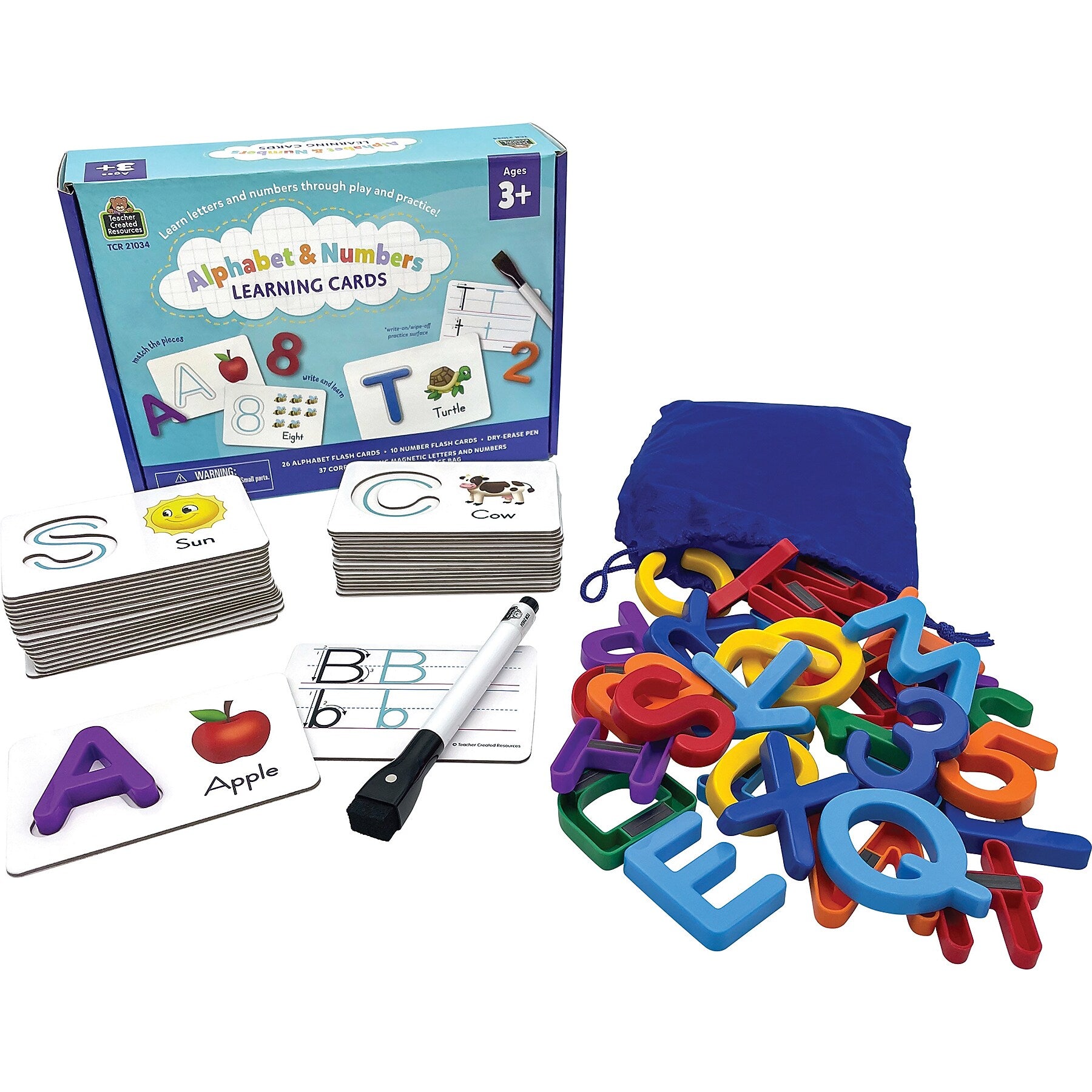 Teacher Created Resources Alphabet & Numbers Learning Cards, 75/Set (TCR21034)