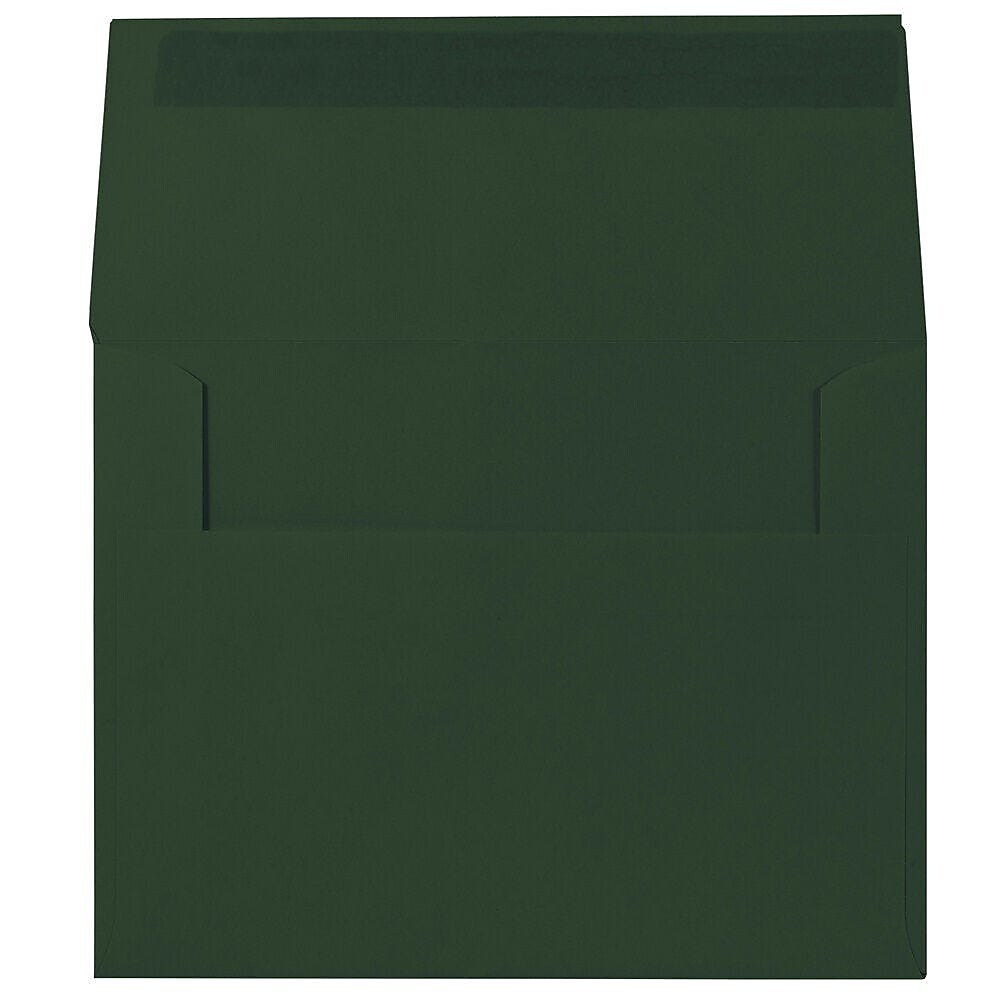 JAM Paper A2 Booklet Envelope 4 3/8" x 5 3/4", Dark Green, 100/Pack (1512744d)