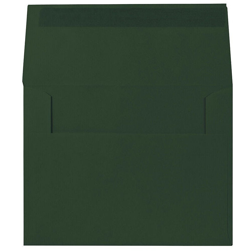 JAM Paper A2 Booklet Envelope 4 3/8" x 5 3/4", Dark Green, 100/Pack (1512744d)