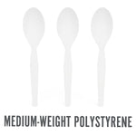 Perk™ Polystyrene Spoon, Medium-Weight, White, 1000/Pack (PK56396)