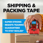 Scotch Heavy Duty Packing Tape with Dispenser, 1.88" x 22.2 yds., Clear, 6/Pack (142-6)