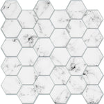 York Wallcoverings Carrara Marble Hexagon Peel and Stick Backsplash (TIL4245FLT)