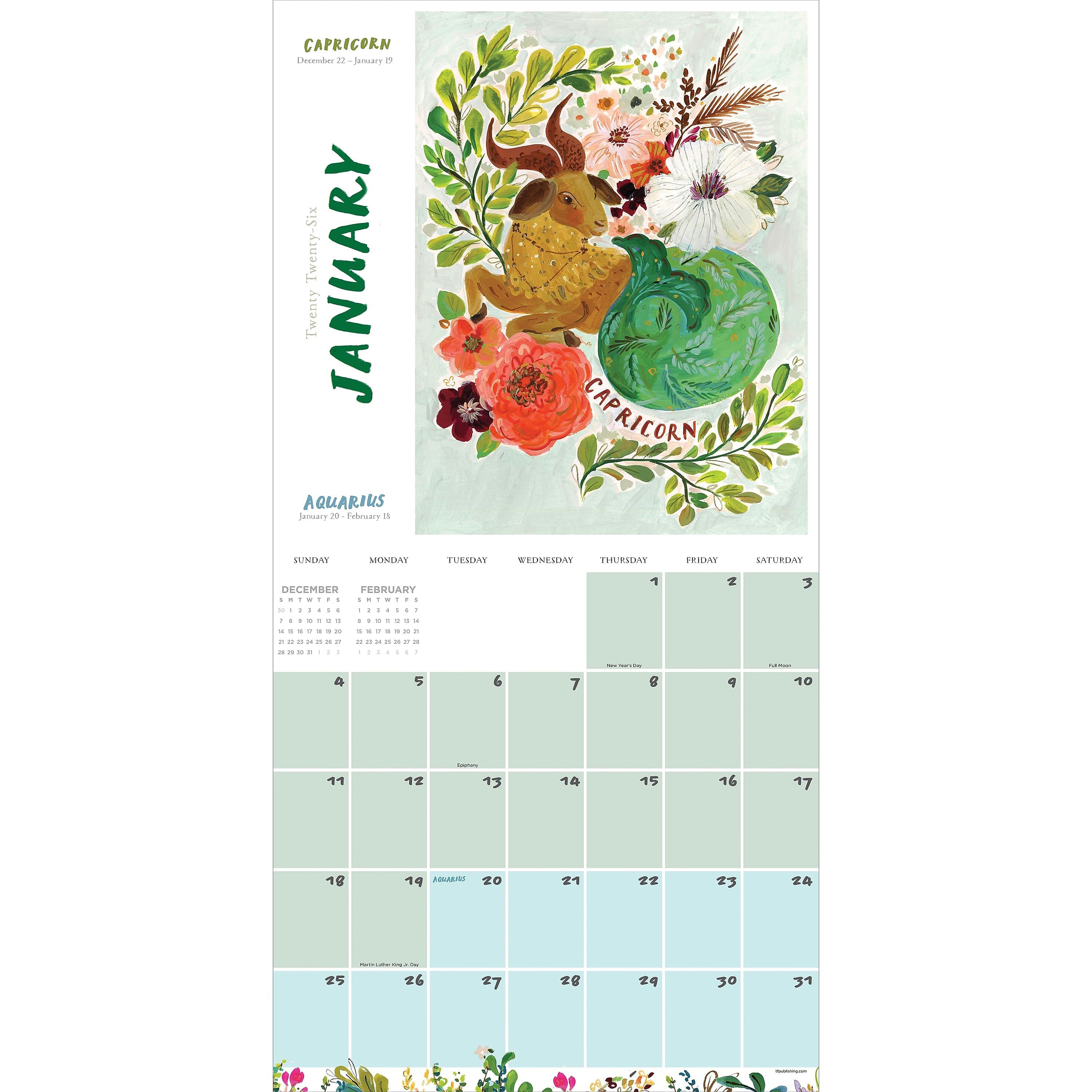 2026 TF Publishing 12" x 17" TF Publishing 7" x 7" TF Publishing 12" x 12" Zodiac Wall Calendar 26-1146