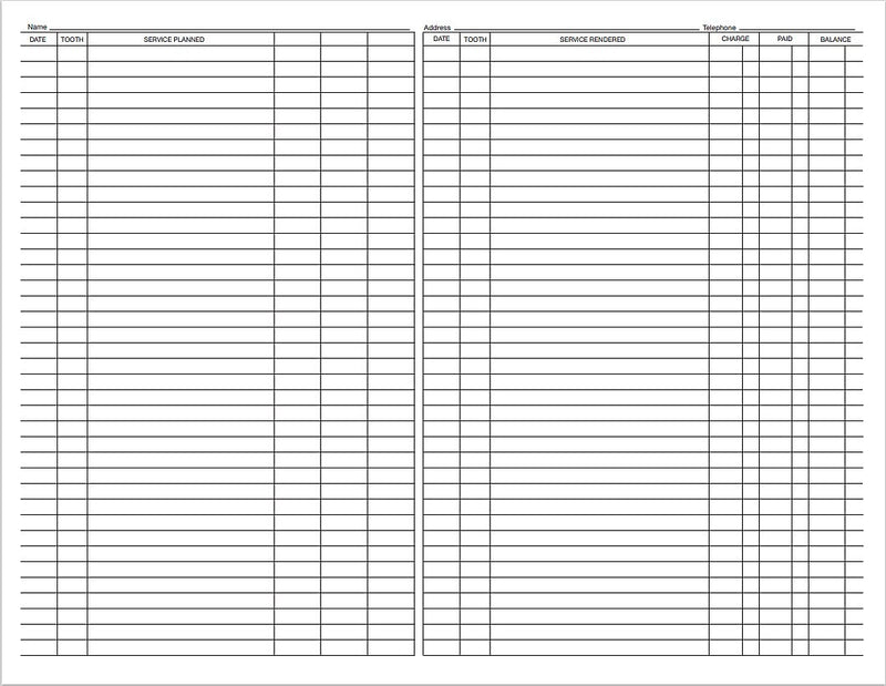 Medical Arts Press Dental Chart/Account Record, Green, 250/Pack (21141RL)