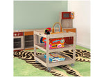 Flash Furniture Bright Beginnings Mobile 2-Section Storage Cart, 26.5"H x 23.5"W x 23.5"D, Brown (MK-ME14795-GG)