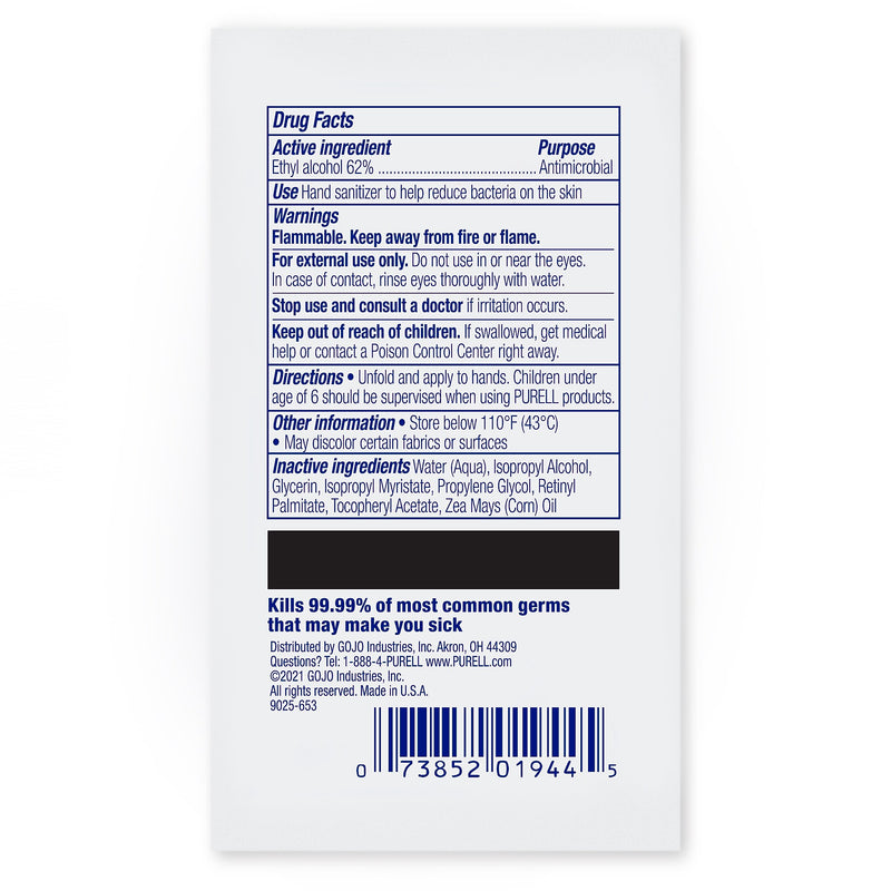 PURELL Cottony Soft 62% Alcohol Hand Sanitizing Wipes, 480 Wipes/Carton (9025-12)