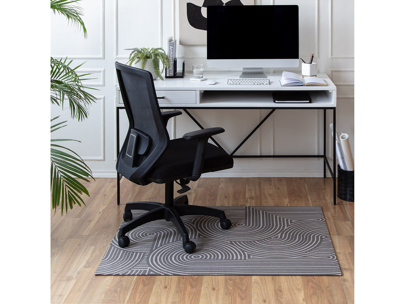 Anji Mountain Rug'd Brixey Carpet & Hard Floor Chair Mat, 36" x 48", Beige/Gray (AMB9037)