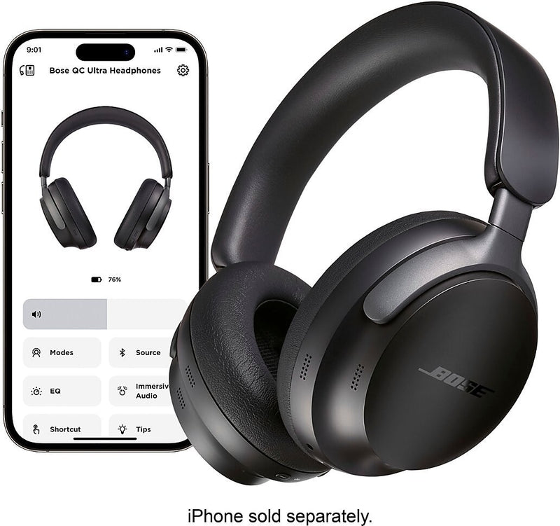 Bose QuietComfort Ultra Wireless Noise Cancelling Over-the-Ear Headphones, Black (880066-0100)