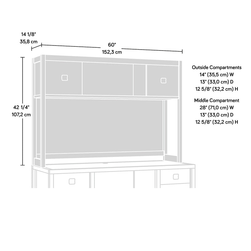 Sauder Cannery Bridge 60"W Desktop Hutch, Sindoori Mango (429511)