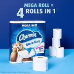 Charmin Ultra Soft Mega Toilet Paper, 2-ply, White, 224 Sheets/Roll, 12 Rolls/Case (88135)