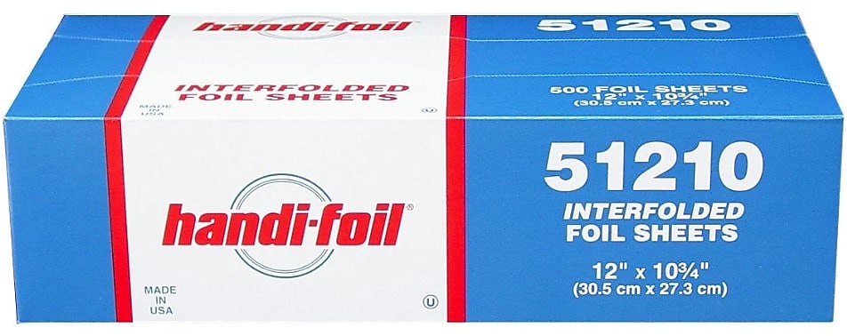 Handi-foil Aluminum Foil Sheets, 12" x 10.75", 3000 Sheets/Carton (HFA51210)